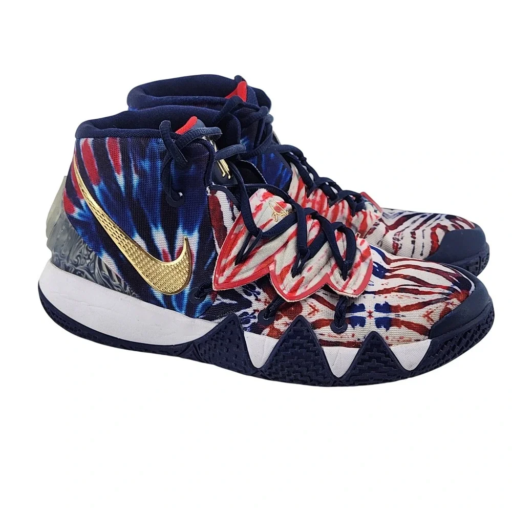 Nike‎ Kybrid S2 Tie Dye USA Red White Blue Gold Basketball Shoes 6.5Y CV0097-400